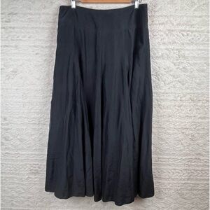 Silk Black Flowy Maxi Skirt Size 12 by MARTIN + OSA